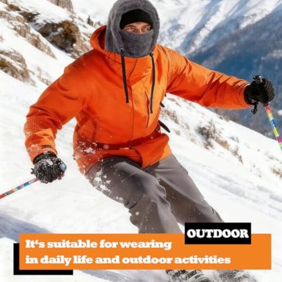 Fleece Balaclava Winter Face Mask Windproof Neck Cover Unisex One Size - Picture 6 of 7